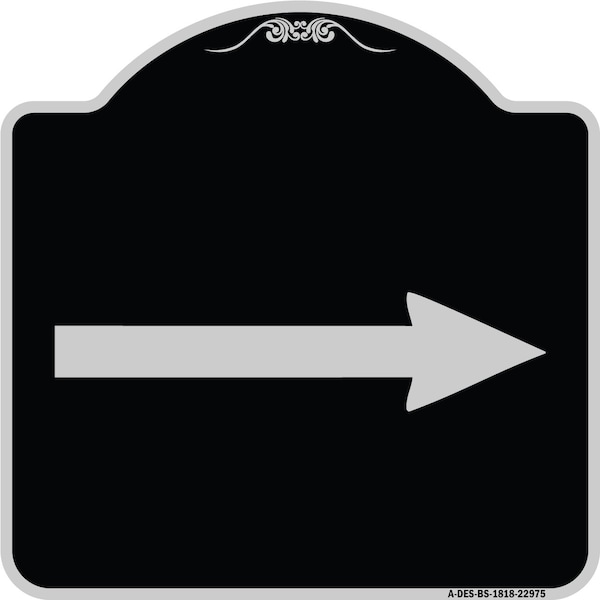 Right Arrow Symbol Heavy-Gauge Aluminum Architectural Sign, 18" x 18", BS-1818-22975